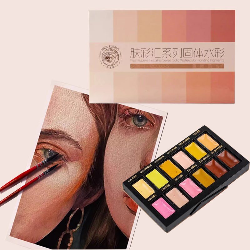 12color Skin Color Solid Water - Watercolor Paint Set Solid Pigment recension och pris