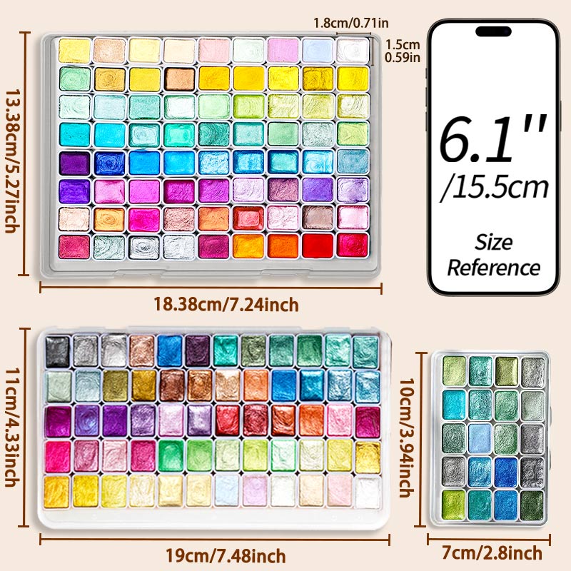20/24/60/72 Colors Pearl Water - Watercolor Paint Set Solid Pigment recension och pris