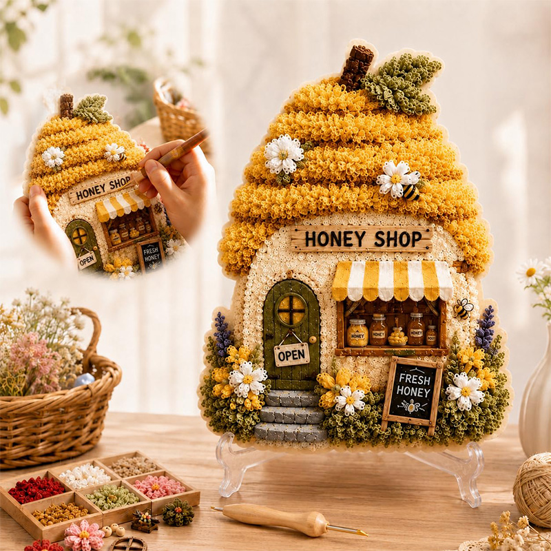 3D Mushroom House Poke Art DIY - Sewing recension och pris