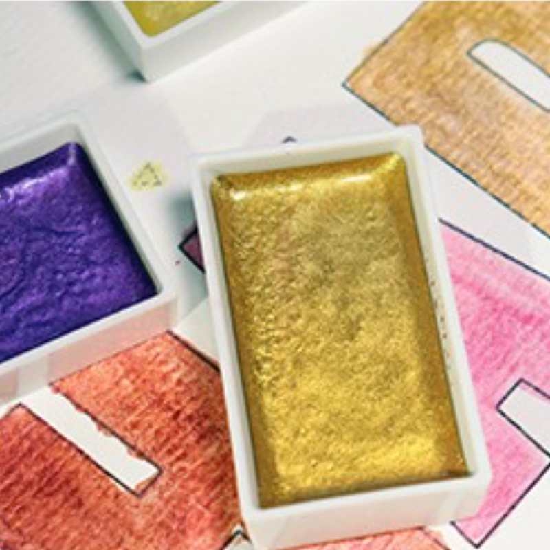 6-color Water-soluble Metal Pe - Watercolor Paint Set Solid Pigment recension och pris